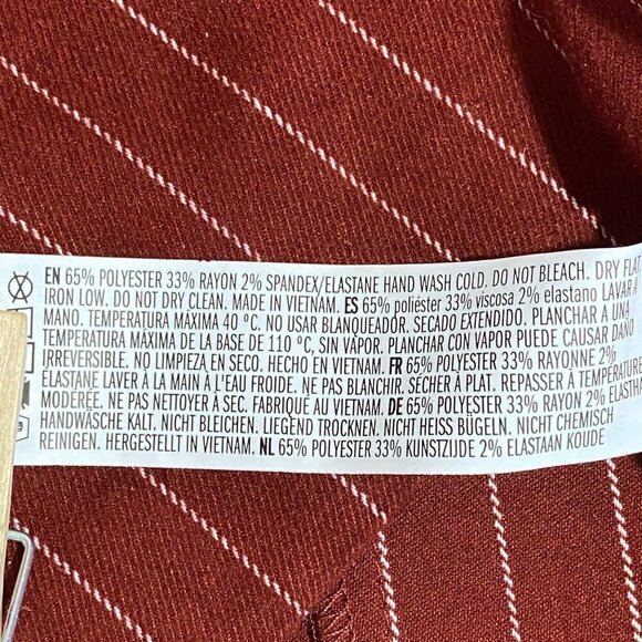 Forever 21 Maroon Pinstripe Fitted Mini Dress with Adjustable Straps Size Large - Picture 8 of 8